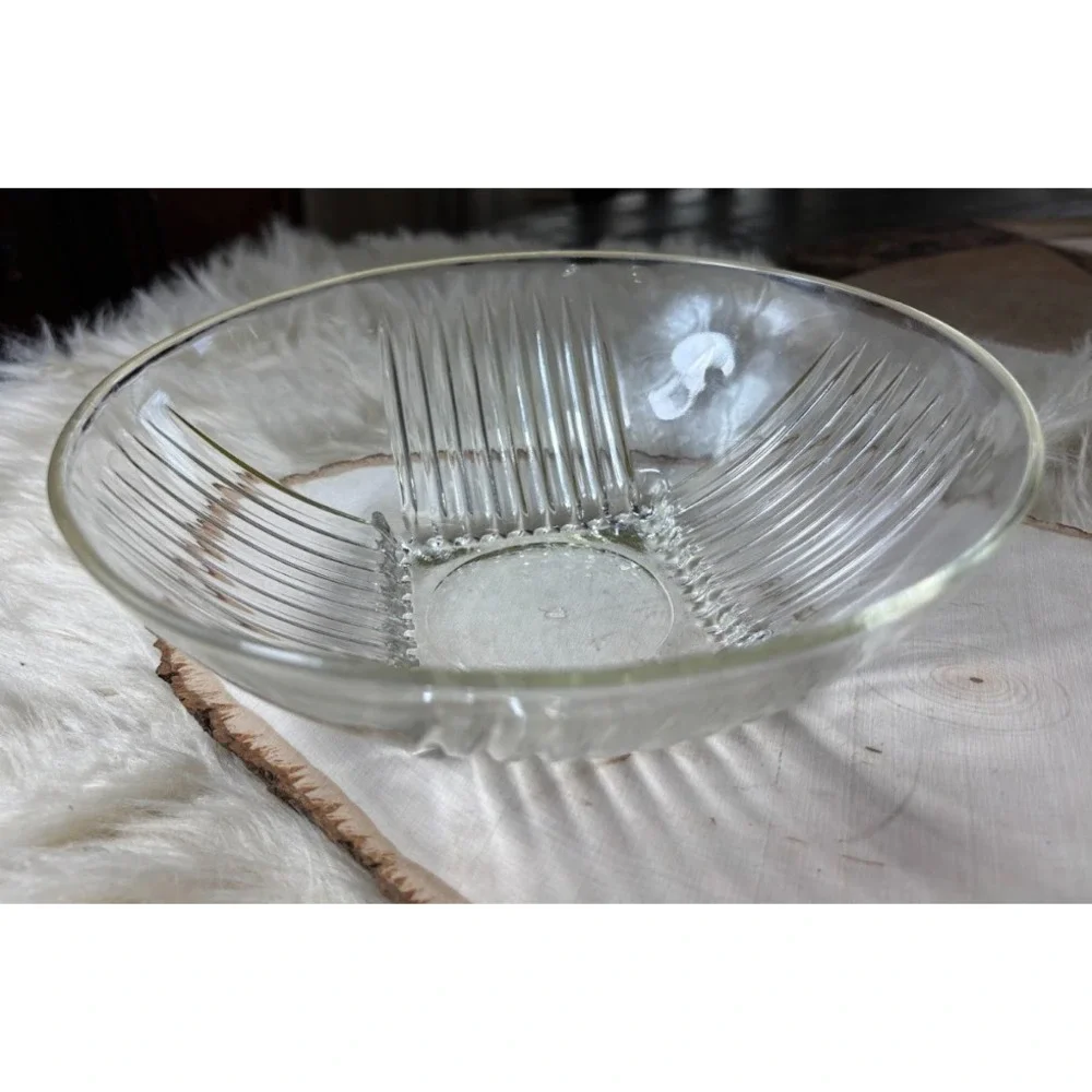 Vintage Federal Glass 8in Clear Pressed Serving Bowl Elegant‎ Table Decor